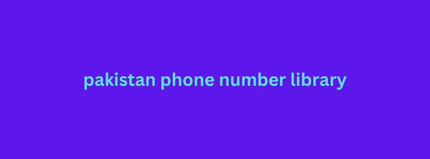 pakistan phone number library