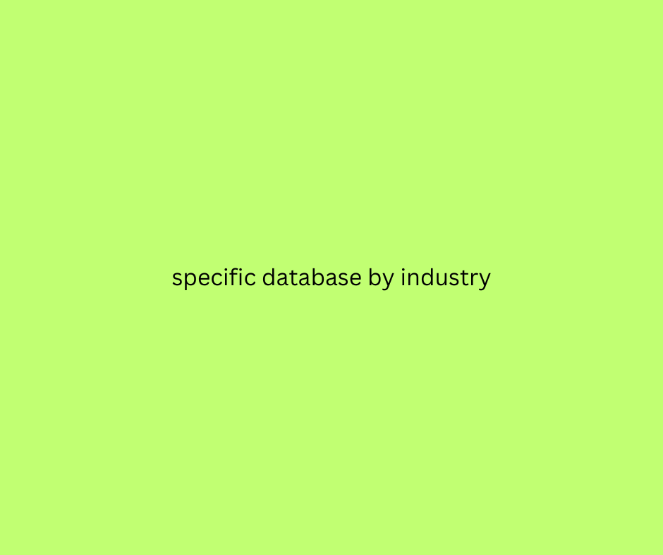 specific database by industry