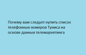 Почему вам следует купить список телефонных номеров Туниса на основе данных телемаркетинга